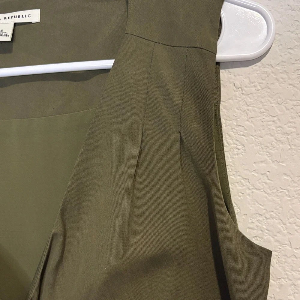 Banana Republic Olive Green Wrap Dress 4 - Picture 5 of 6